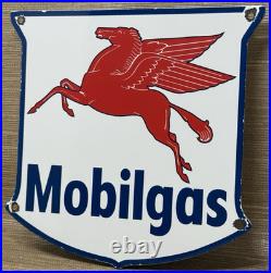 Vintage Mobilgas Porcelain Sign Dealership Gas Mobil Motor Oil Peggy Gas