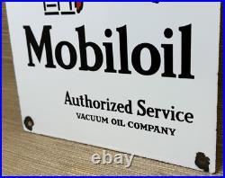Vintage Mobilgas Porcelain Sign Dealership Gas Station Mobil Motor Oil Gargoyle