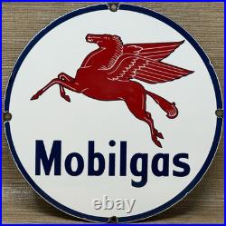 Vintage Mobilgas Porcelain Sign Dealership Gas Station Mobil Motor Oil Peggy