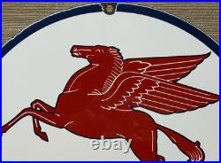 Vintage Mobilgas Porcelain Sign Dealership Gas Station Mobil Motor Oil Peggy