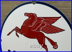 Vintage Mobilgas Porcelain Sign Dealership Gas Station Mobil Motor Oil Peggy