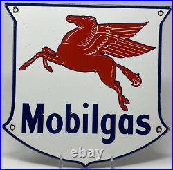 Vintage Mobilgas Porcelain Sign Gas Station Pump Plate Mobil Motor Oil Service