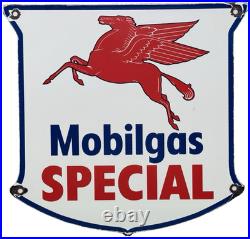 Vintage Mobilgas Special Porcelain Sign Dealership Gas Mobil Motor Oil Peggy Gas