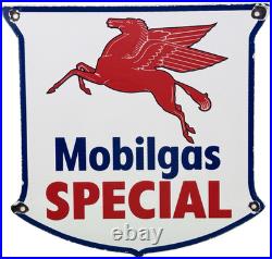 Vintage Mobilgas Special Porcelain Sign Dealership Gas Mobil Motor Oil Peggy Gas