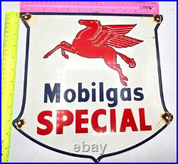 Vintage Mobilgas Special Porcelain Sign Dealership Gas Mobil Motor Oil Peggy Gas