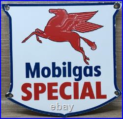 Vintage Mobilgas Special Porcelain Sign Dealership Gas Mobil Motor Oil Peggy Gas