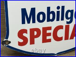 Vintage Mobilgas Special Porcelain Sign Dealership Gas Mobil Motor Oil Peggy Gas
