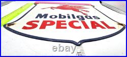 Vintage Mobilgas Special Porcelain Sign Dealership Gas Mobil Motor Oil Peggy Gas