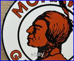 Vintage Mohawk Gasoline Porcelain Sign Gas Station Pump Plate Motor Oil Service