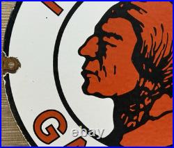 Vintage Mohawk Gasoline Porcelain Sign Gas Station Pump Plate Motor Oil Service