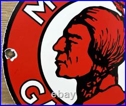 Vintage Mohawk Gasoline Porcelain Sign Gas Station Pump Plate Motor Oil Service