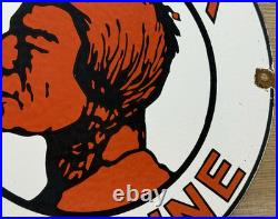 Vintage Mohawk Gasoline Porcelain Sign Gas Station Pump Plate Motor Oil Service