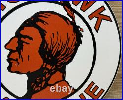Vintage Mohawk Gasoline Porcelain Sign Gas Station Pump Plate Motor Oil Service
