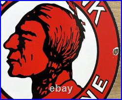 Vintage Mohawk Gasoline Porcelain Sign Gas Station Pump Plate Motor Oil Service