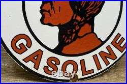Vintage Mohawk Gasoline Porcelain Sign Gas Station Pump Plate Motor Oil Service