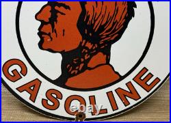Vintage Mohawk Gasoline Porcelain Sign Gas Station Pump Plate Motor Oil Service