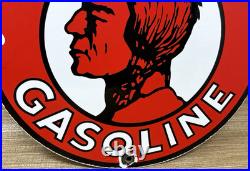 Vintage Mohawk Gasoline Porcelain Sign Gas Station Pump Plate Motor Oil Service