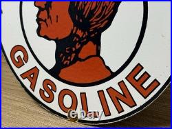 Vintage Mohawk Gasoline Porcelain Sign Gas Station Pump Plate Motor Oil Service