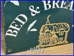 Vintage Mom's Besd & Breakfast Porcelain Sign Gas Oil Airbnb Rental Inn Motel
