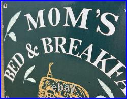 Vintage Mom's Besd & Breakfast Porcelain Sign Gas Oil Airbnb Rental Inn Motel