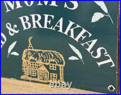 Vintage Mom's Besd & Breakfast Porcelain Sign Gas Oil Airbnb Rental Inn Motel
