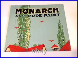 Vintage Monarch Paint Advertising Sign -Hand Painted Cardboard