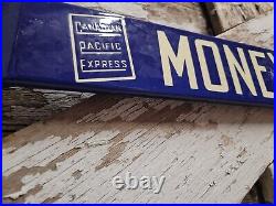 Vintage Money Orders Porcelain Sign Old Door Bar Canadian Pacific Express Bank