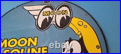 Vintage Moon Eyes Automobile Porcelain Gas Speed Equip Service Pump Felix Sign