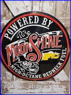 Vintage Moon Shine Porcelain Sign Alcohol Beer Liquor Bar Drink 30 Large Gas