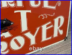 Vintage Moore's Wonderful Rat Destroyer Porcelain Sign General Store Gas Oil Ace