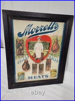 Vintage Morrell's Meats Iowa Pride Advertising Sign Name Burned On The Skin 23