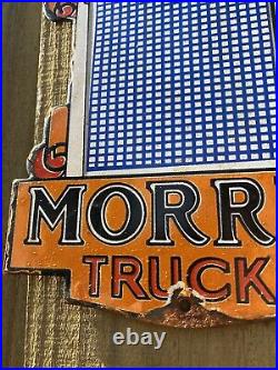 Vintage Morris Trucks Porcelain Sign British UK Auto Maker Dealership Gas Oil