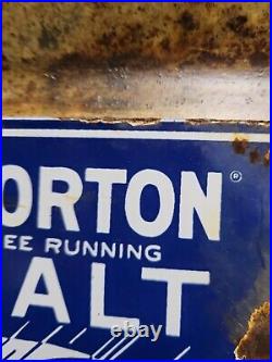 Vintage Morton Salt Porcelain Sign Old General Store Food Kitchen Girl Grocery