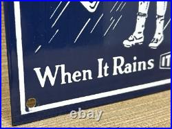 Vintage Morton Salt Porcelain Sign Restaurant Diner Gas Station Kitchen Oil Sea