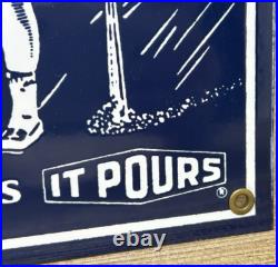 Vintage Morton Salt Porcelain Sign Restaurant Diner Gas Station Kitchen Oil Sea