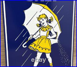 Vintage Morton Salt Porcelain Sign Restaurant Diner Gas Station Kitchen Oil Sea