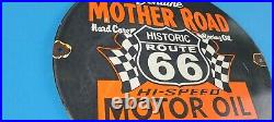 Vintage Mother Road Porcelain Route 66 Gas Motor Oil Service Station Pump Sign