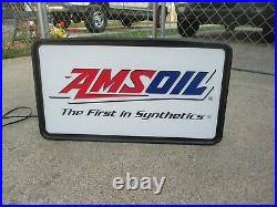 Vintage Motorcycle Dealership Amsoil Sign Light Advertisment