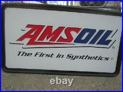 Vintage Motorcycle Dealership Amsoil Sign Light Advertisment