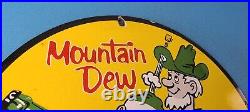 Vintage Mountain Dew Porcelain Gas Pump Plate Sign Soda Bottles Pepsi Sign