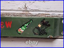 Vintage Mountain Dew Porcelain Sign Door Push Bar Soda Beverage Cola Hillbilly