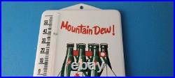 Vintage Mountain Dew Porcelain Sign Soda Gas Pump Ad Thermometer Sign