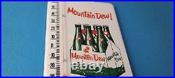 Vintage Mountain Dew Porcelain Sign Soda Gas Pump Ad Thermometer Sign