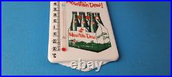 Vintage Mountain Dew Porcelain Sign Soda Gas Pump Ad Thermometer Sign
