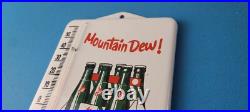Vintage Mountain Dew Porcelain Sign Soda Gas Pump Ad Thermometer Sign