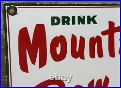 Vintage Mountain Dew Porcelain Sign Soda Pop Bottle Can Baja Blast Gas Station