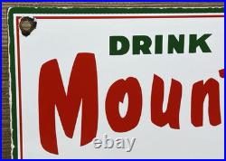 Vintage Mountain Dew Porcelain Sign Soda Pop Bottle Can Baja Blast Gas Station