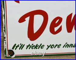 Vintage Mountain Dew Porcelain Sign Soda Pop Bottle Can Baja Blast Gas Station