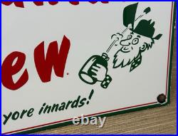 Vintage Mountain Dew Porcelain Sign Soda Pop Bottle Can Baja Blast Gas Station