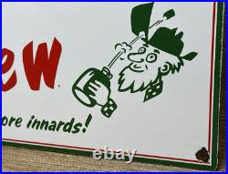 Vintage Mountain Dew Porcelain Sign Soda Pop Bottle Can Baja Blast Gas Station